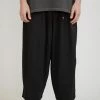 Twill Cotton Belt Balloon Pants Black