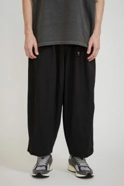 Twill Cotton Belt Balloon Pants Black