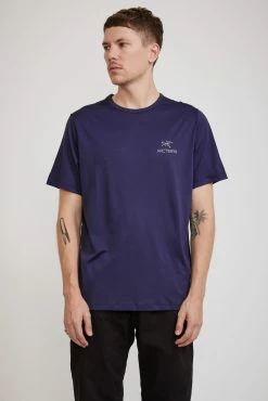 Arc'Logo Emblem SS Wool Men's T Shirt Black Sapphire