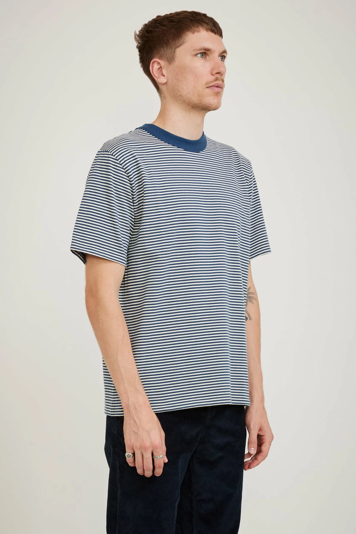 Striped Heritage T-Shirt Libeccio/Nature - Image 4