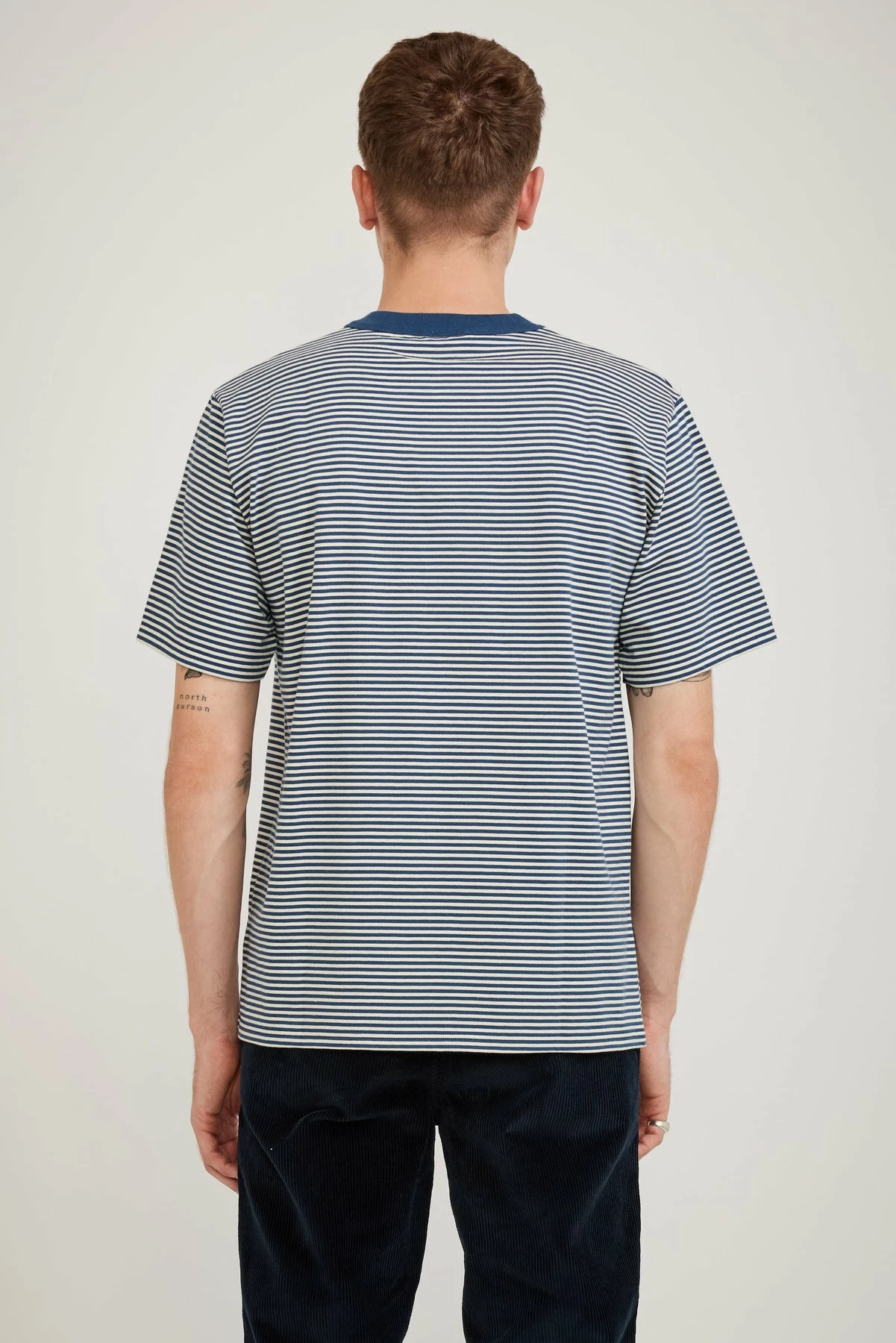 Striped Heritage T-Shirt Libeccio/Nature - Image 5