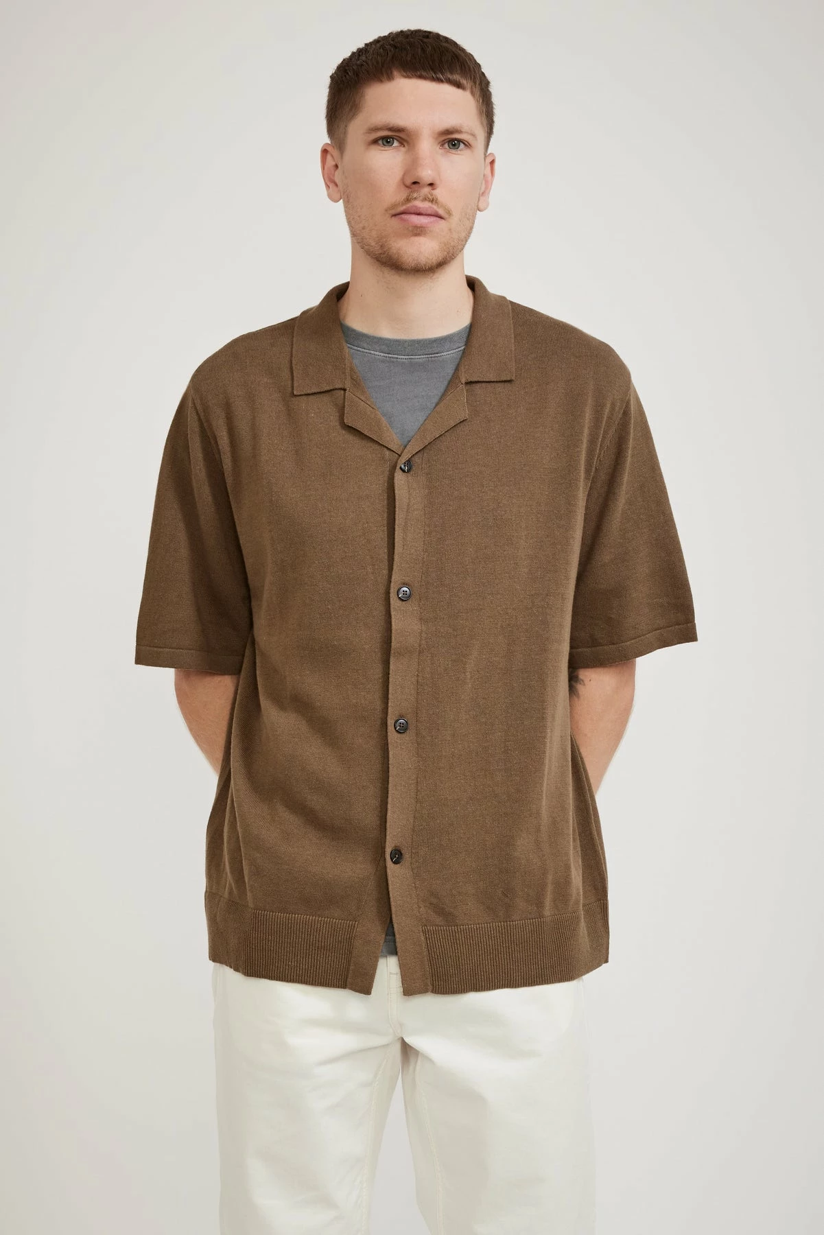 Kisho Knit Campo Shirt Dune