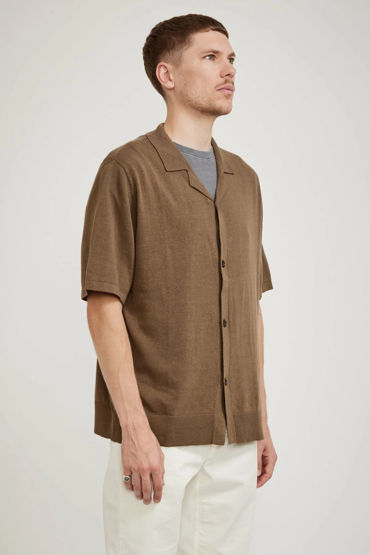 Kisho Knit Campo Shirt Dune - Image 3