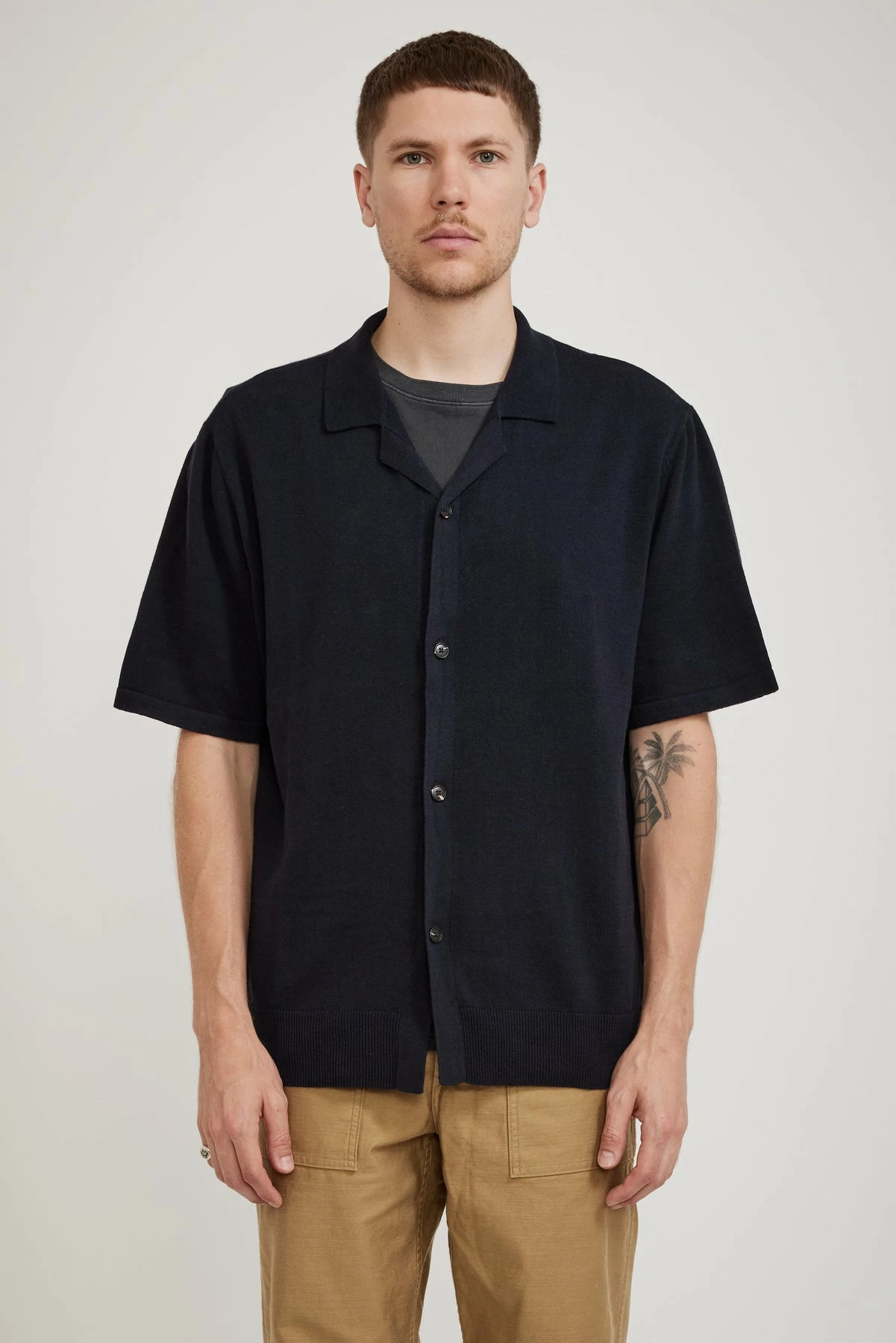 Kisho Knit Campo Shirt True Navy