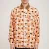 Corduroy Animal Print Shirt Orange