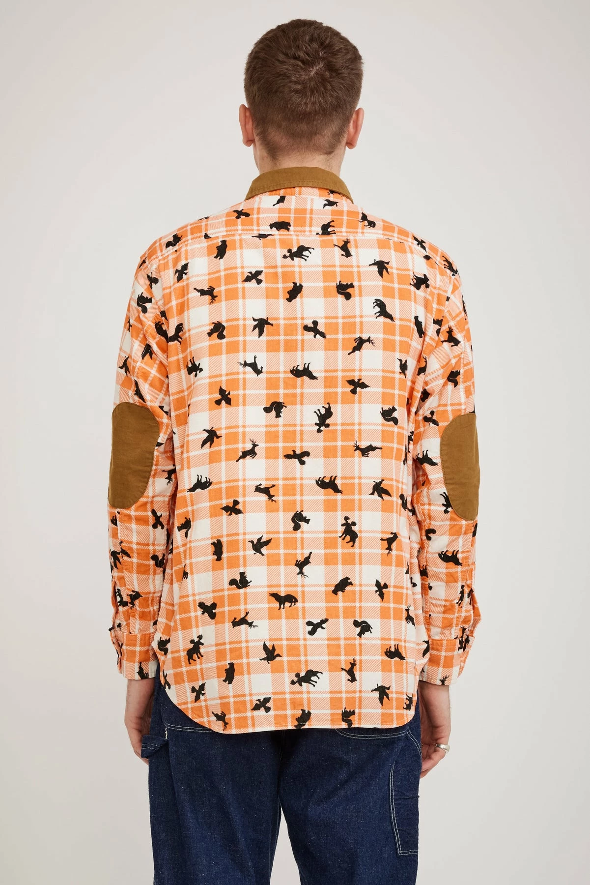Corduroy Animal Print Shirt Orange - Image 4
