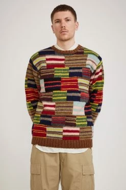 Crew Hand Knit Patchwork Stripe