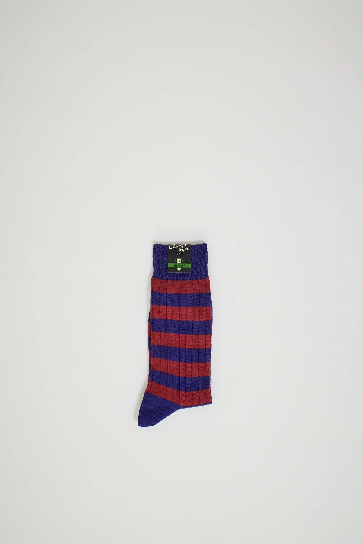 Rib Border Socks Navy/Wine