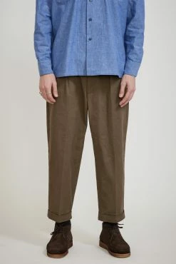 2 Pleats Twill Pant Olive