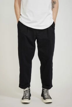 2 Pleats Twill Pant Black