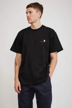 S/S American Script Tee Black