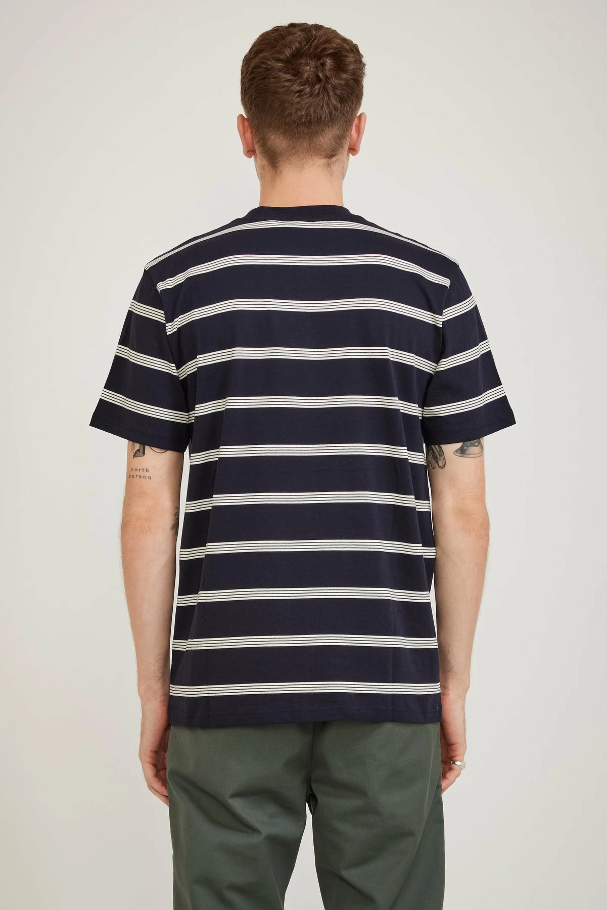 S/S Glover T-Shirt Glover Stripe Dark Navy - Image 4