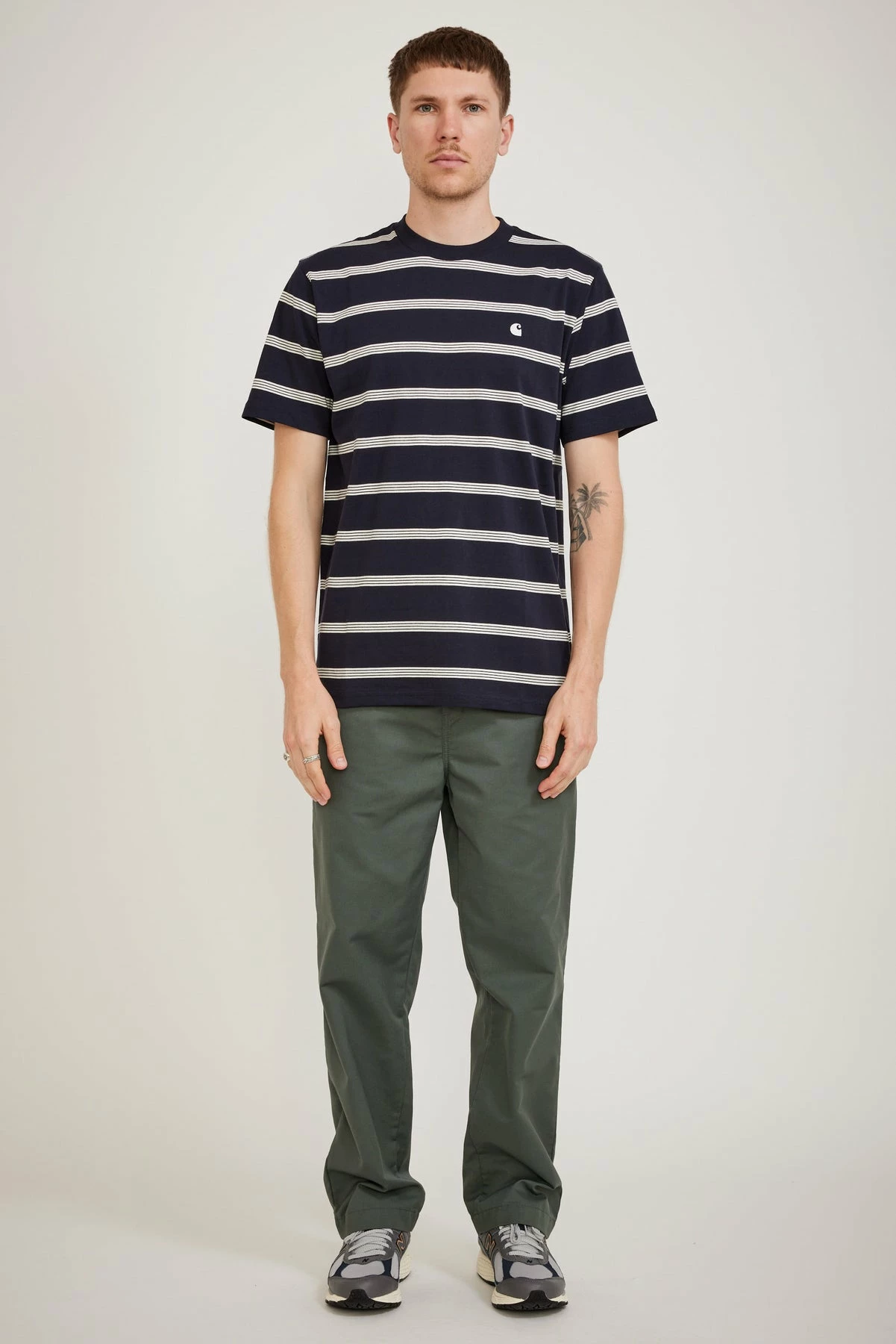 S/S Glover T-Shirt Glover Stripe Dark Navy - Image 2