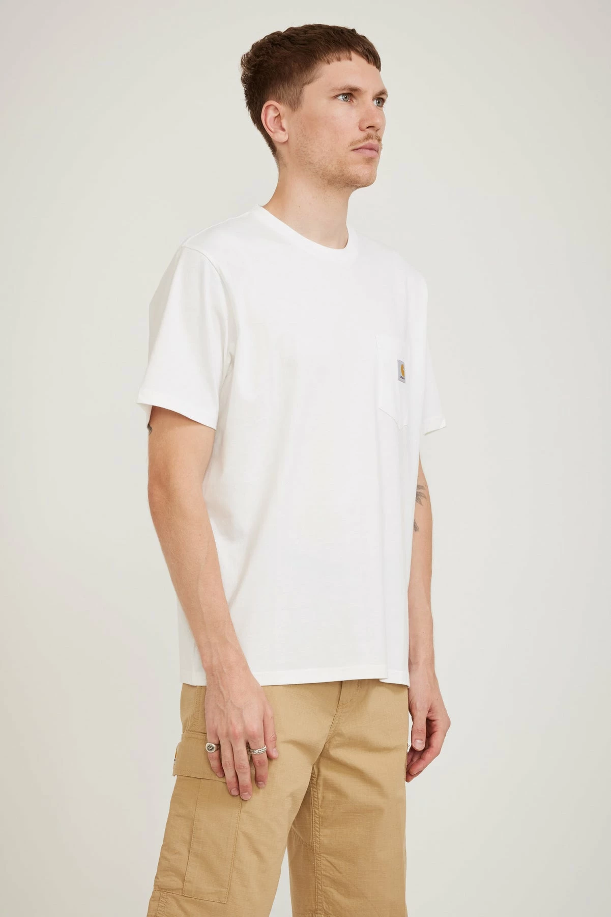 S/S Pocket T-Shirt White - Image 3