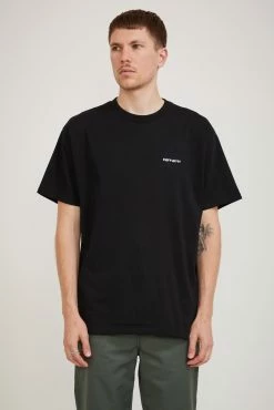 S/S Script Embroidery Tee Black / White