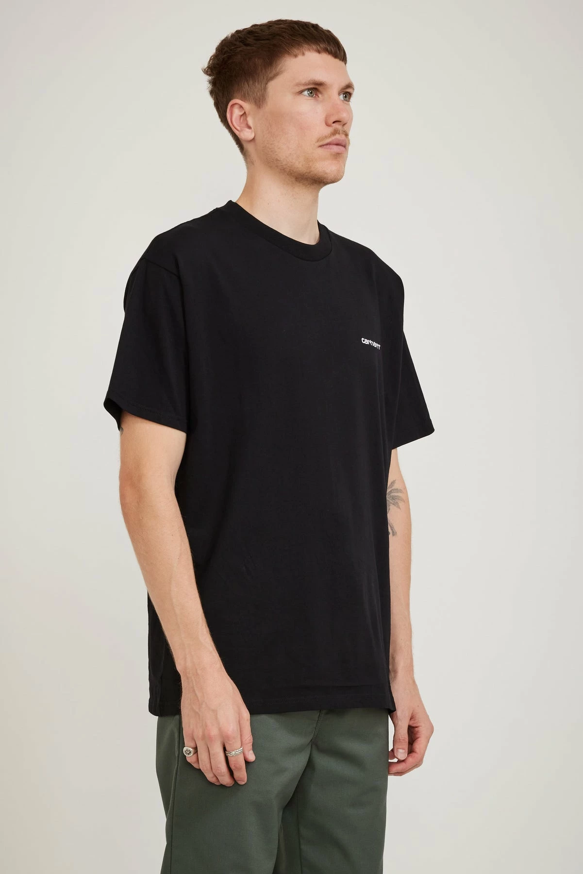 S/S Script Embroidery Tee Black / White - Image 3