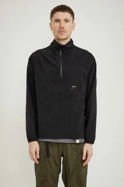 Stretch Nylon Half Zip Jacket Black