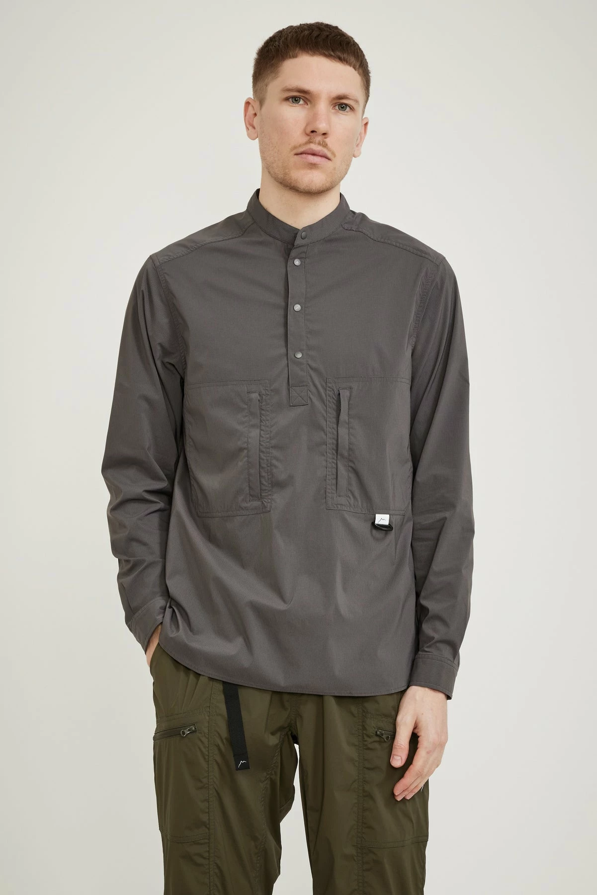 Stretch Nylon Pullover Shirt Grey