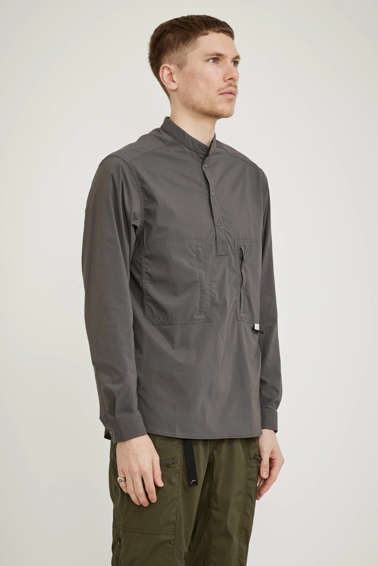 Stretch Nylon Pullover Shirt Grey - Image 3