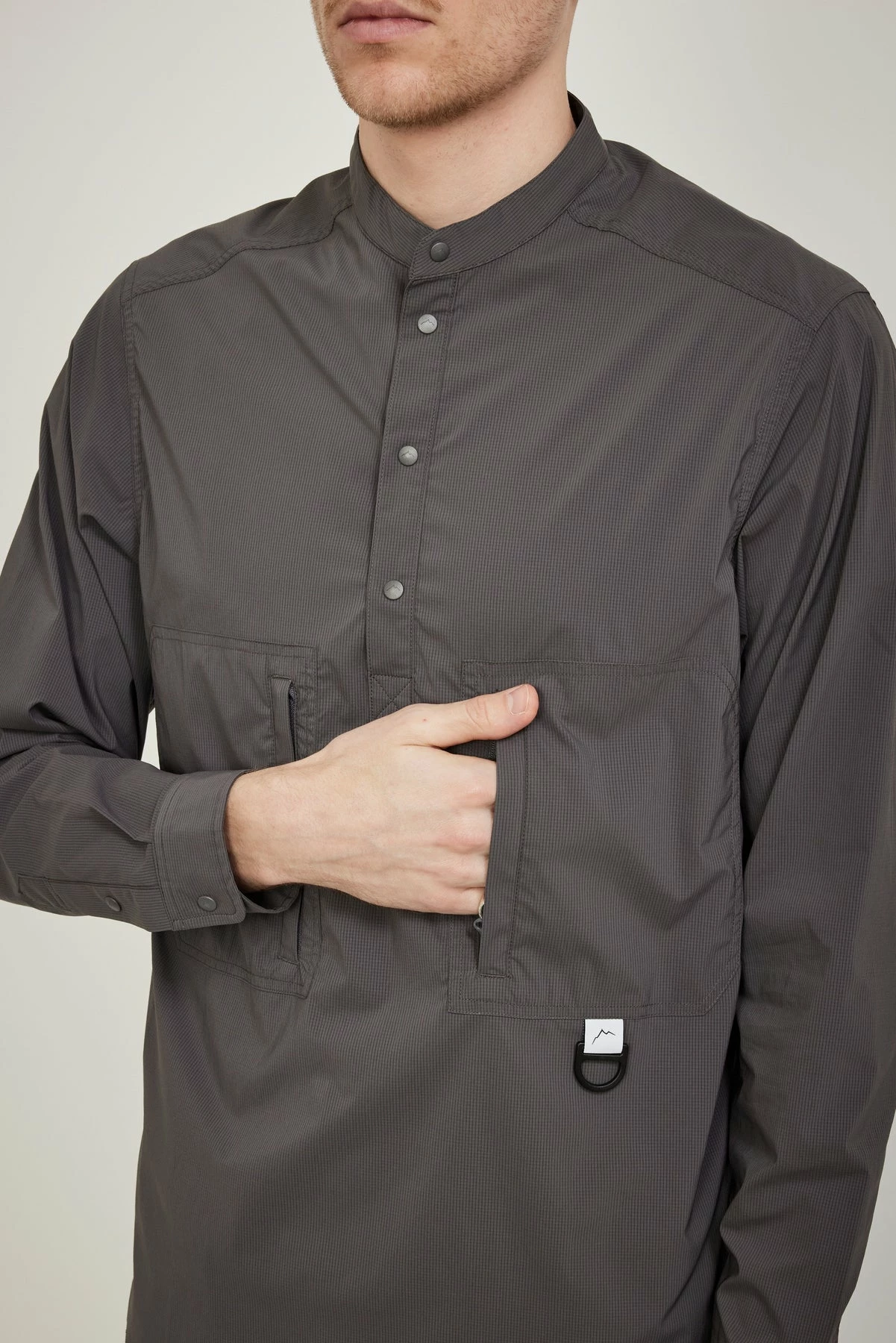 Stretch Nylon Pullover Shirt Grey - Image 5