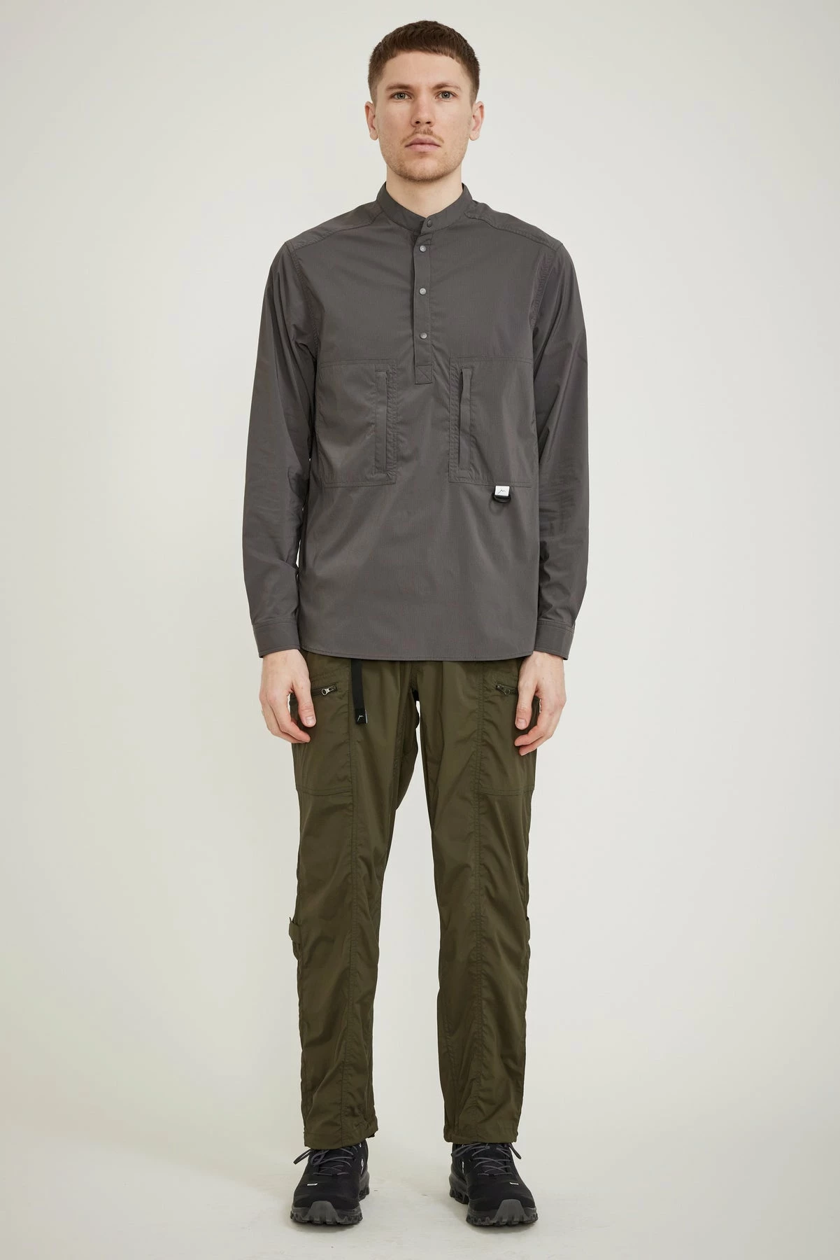 Stretch Nylon Pullover Shirt Grey - Image 2