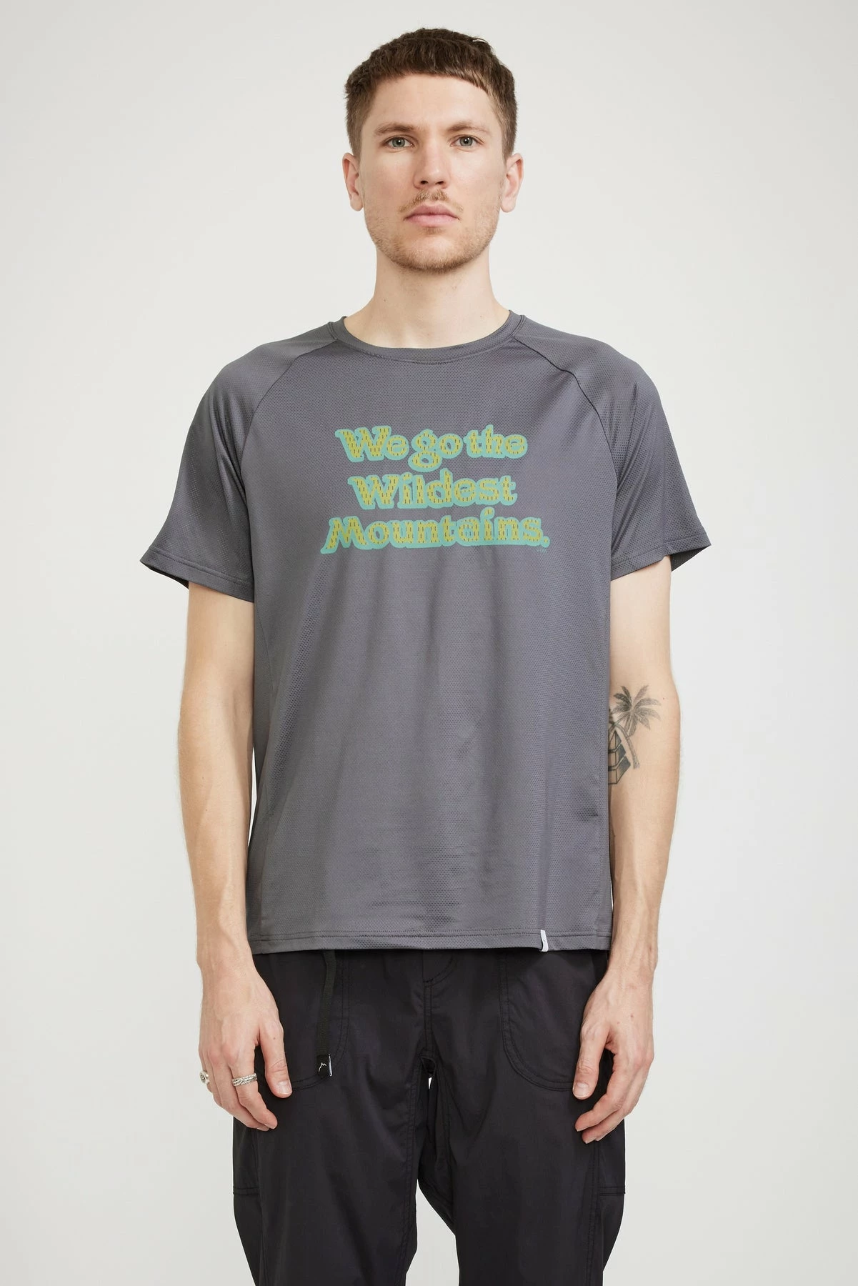 Wego Mesh Short Sleeve T-Shirt Charcoal - Image 4