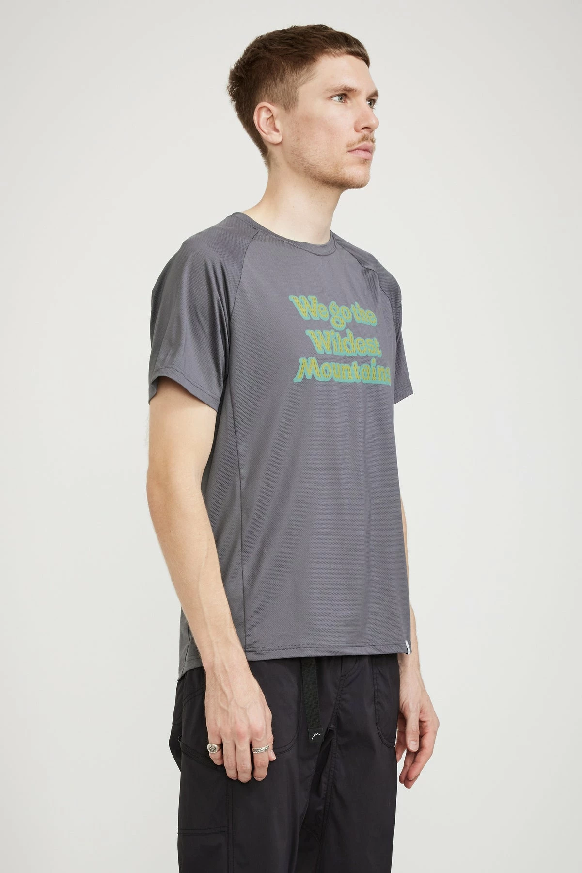 Wego Mesh Short Sleeve T-Shirt Charcoal - Image 3