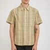 Madras Oxford S/S Shirt Khaki/Purple