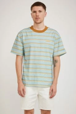Multi Stripe T-Shirt Steel/Ginger/Teal