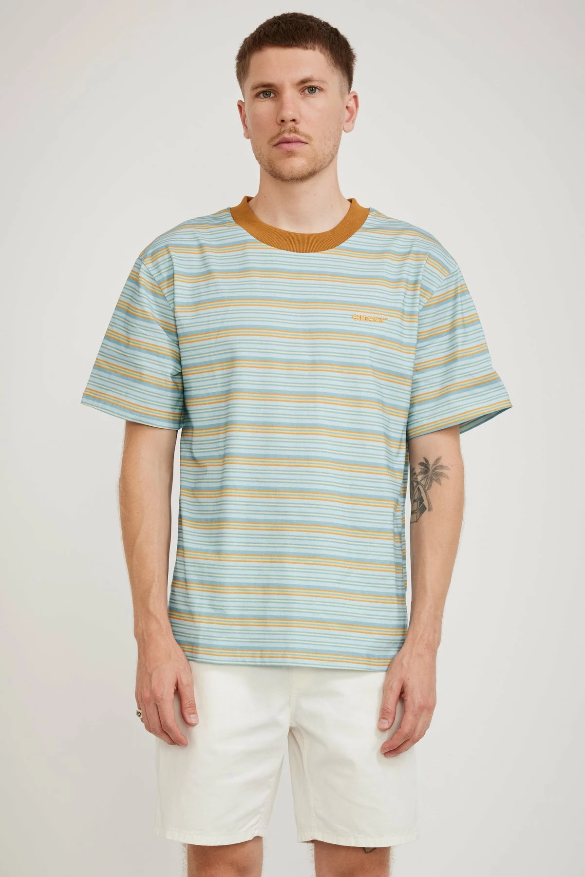 Multi Stripe T-Shirt Steel/Ginger/Teal