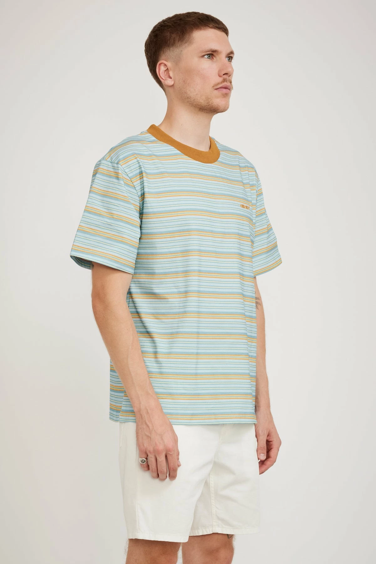 Multi Stripe T-Shirt Steel/Ginger/Teal - Image 3