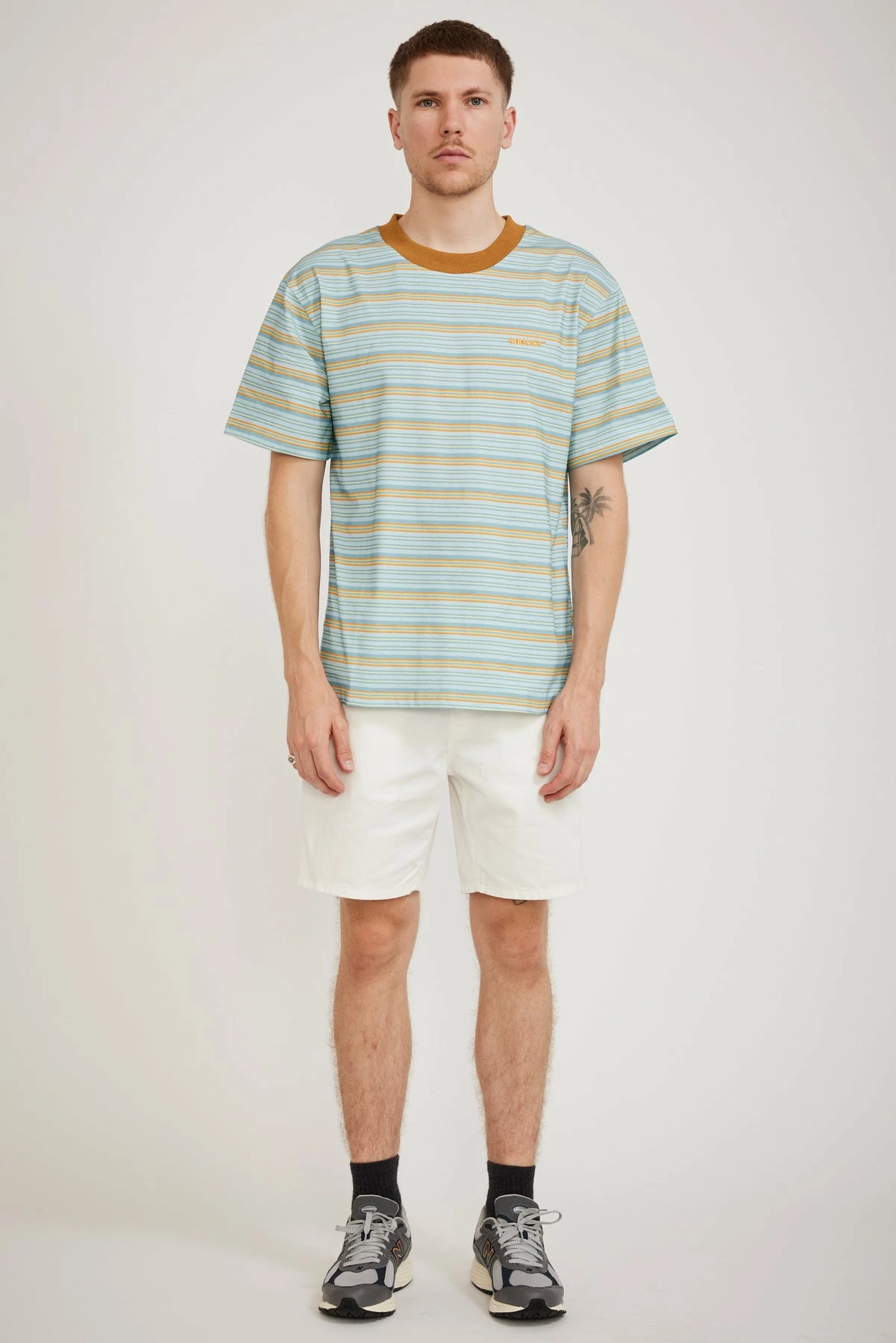 Multi Stripe T-Shirt Steel/Ginger/Teal - Image 2