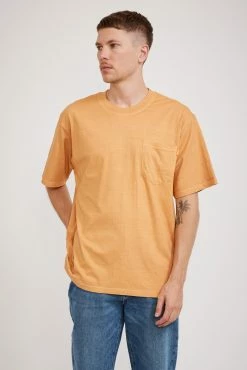 Pigment Dye Pocket T-Shirt Orange