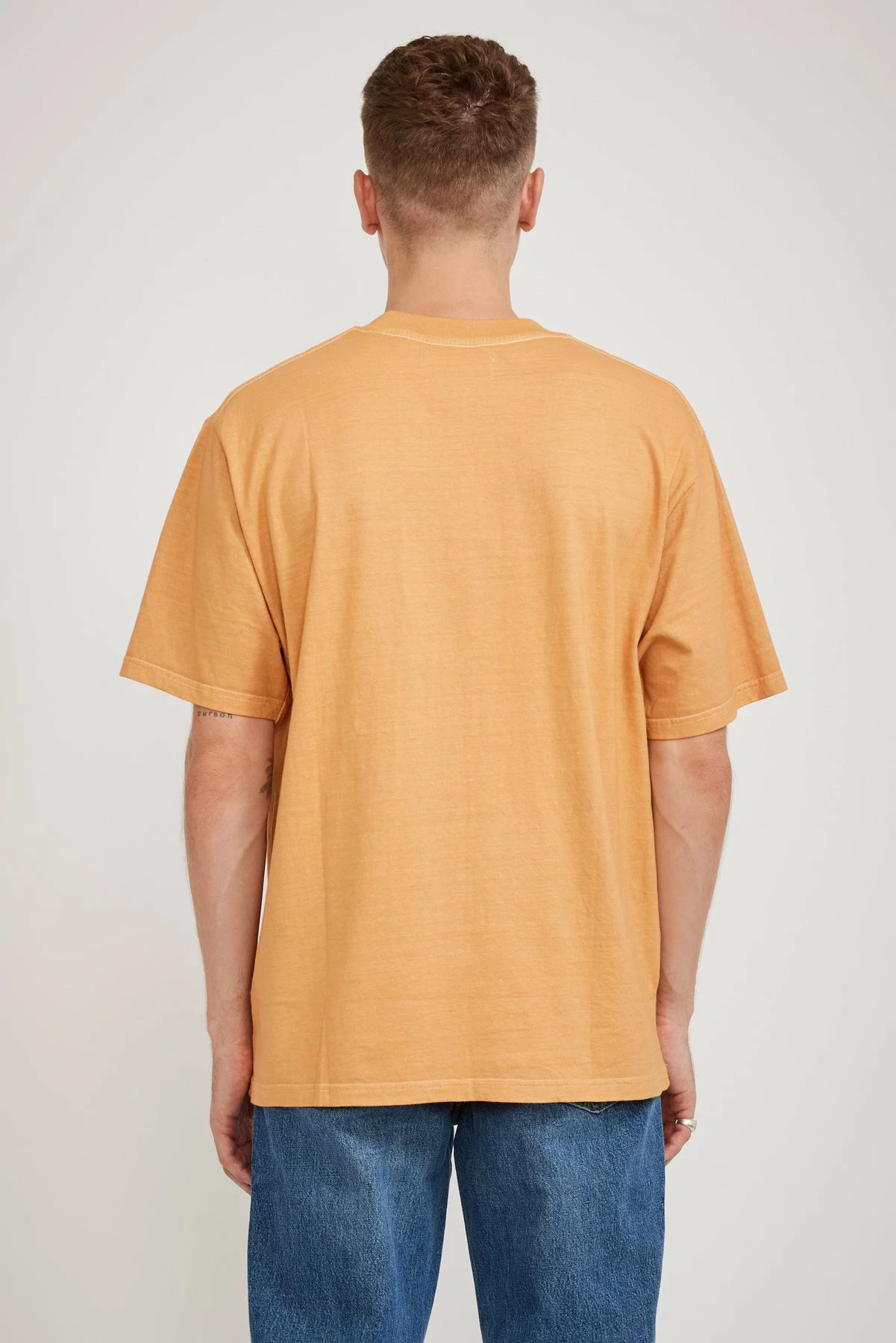 Pigment Dye Pocket T-Shirt Orange - Image 4