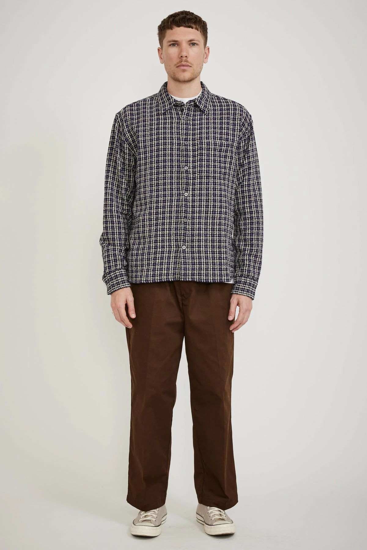 Reverse Tweed Snow Check Blue - Image 2