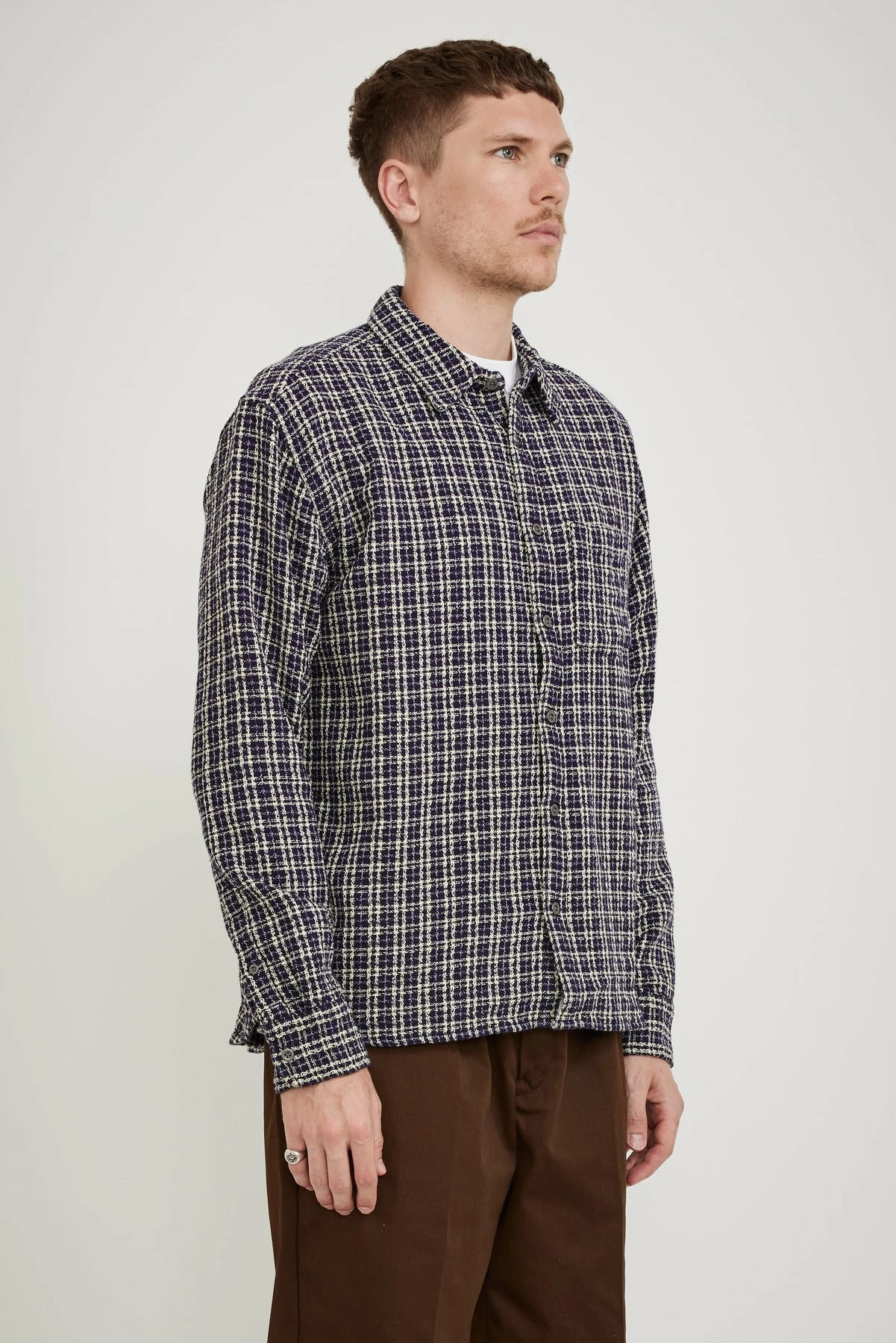 Reverse Tweed Snow Check Blue - Image 3