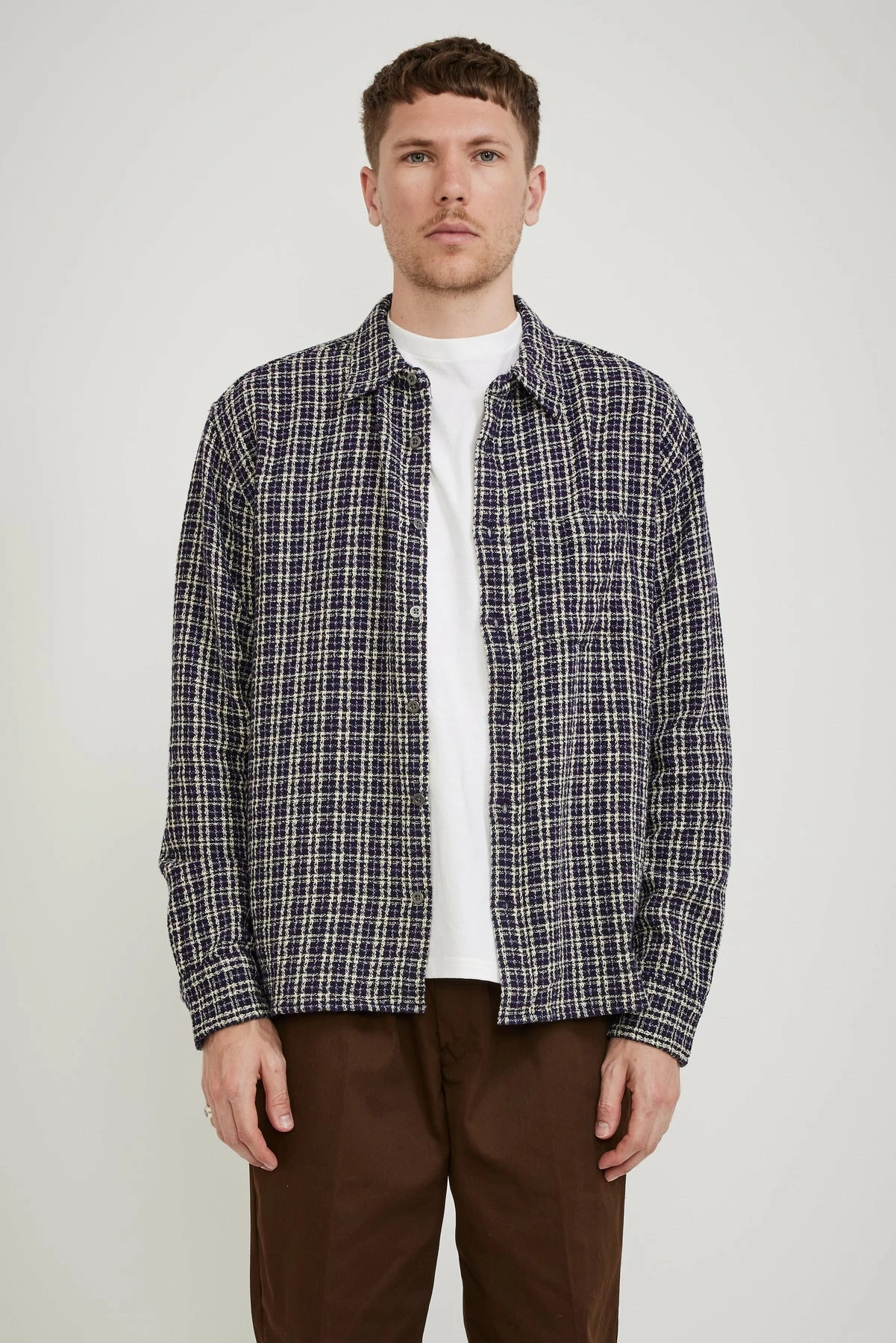 Reverse Tweed Snow Check Blue - Image 5