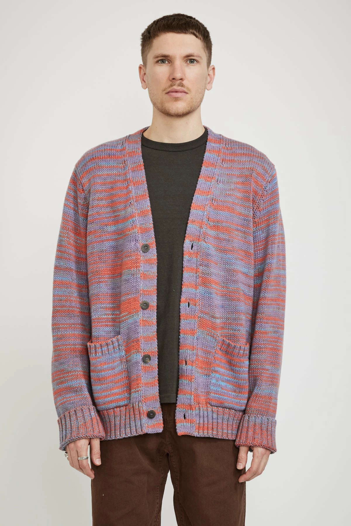 Space Dye Cardigan Purple - Image 3