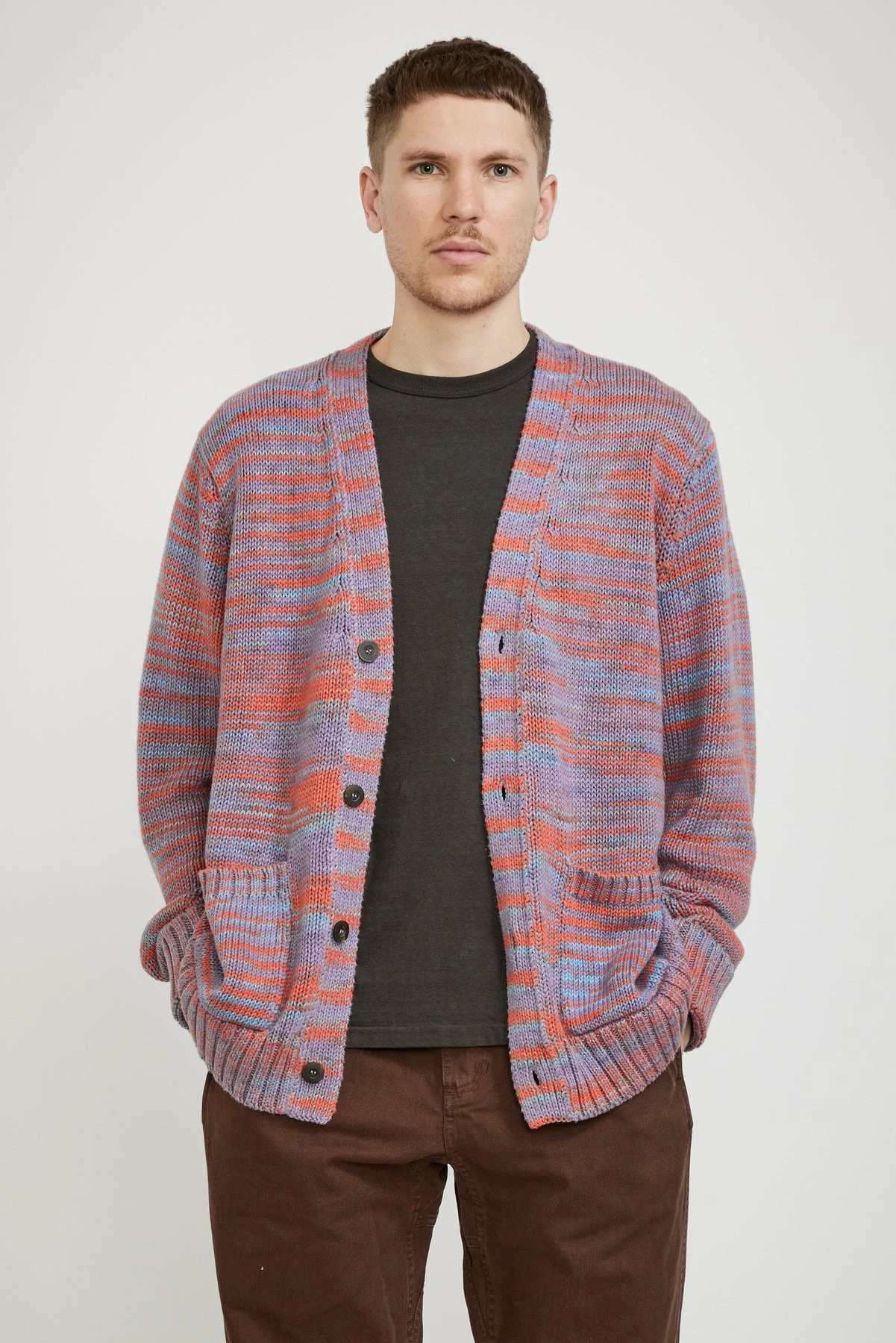 Space Dye Cardigan Purple