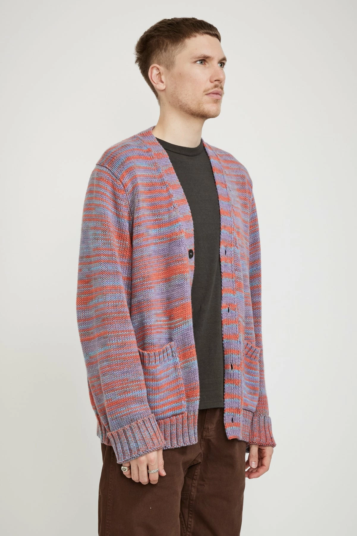 Space Dye Cardigan Purple - Image 2