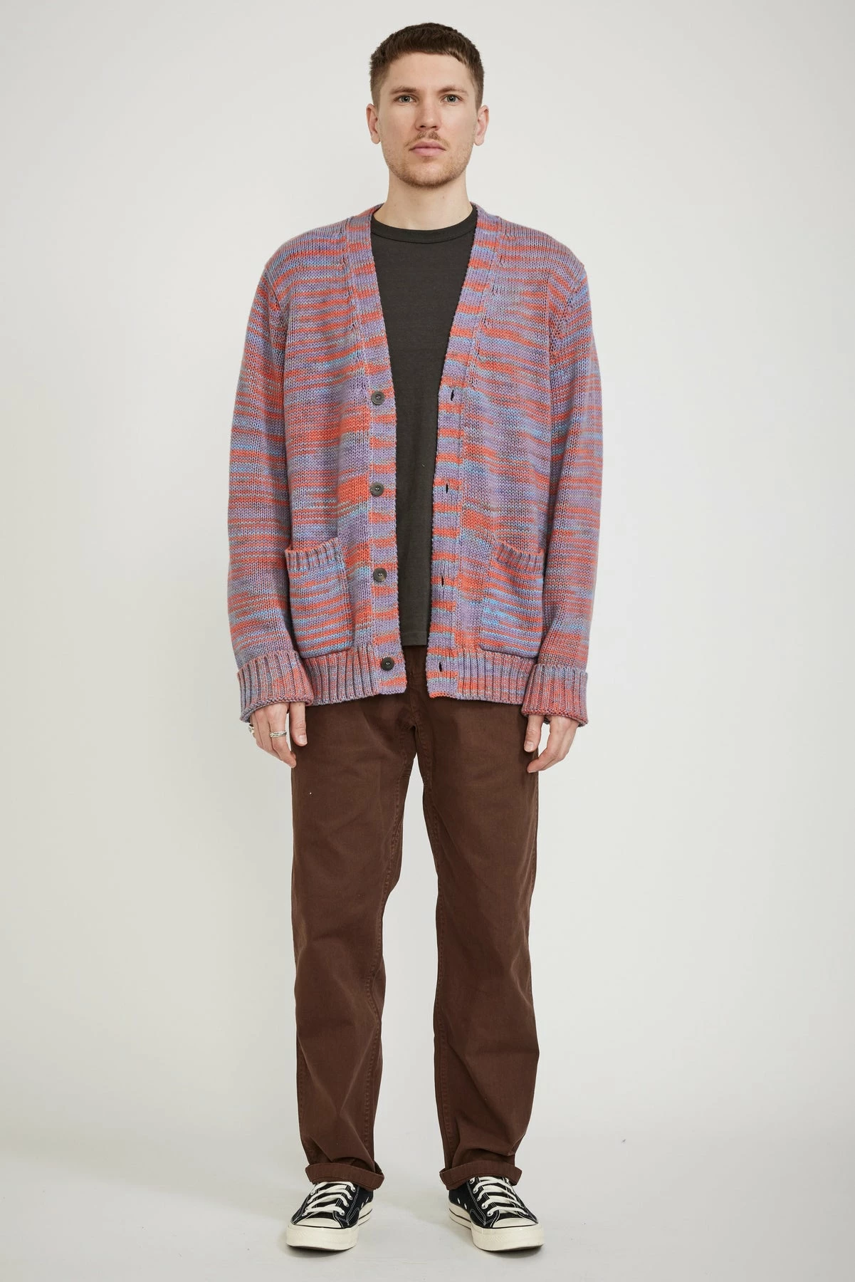 Space Dye Cardigan Purple - Image 5