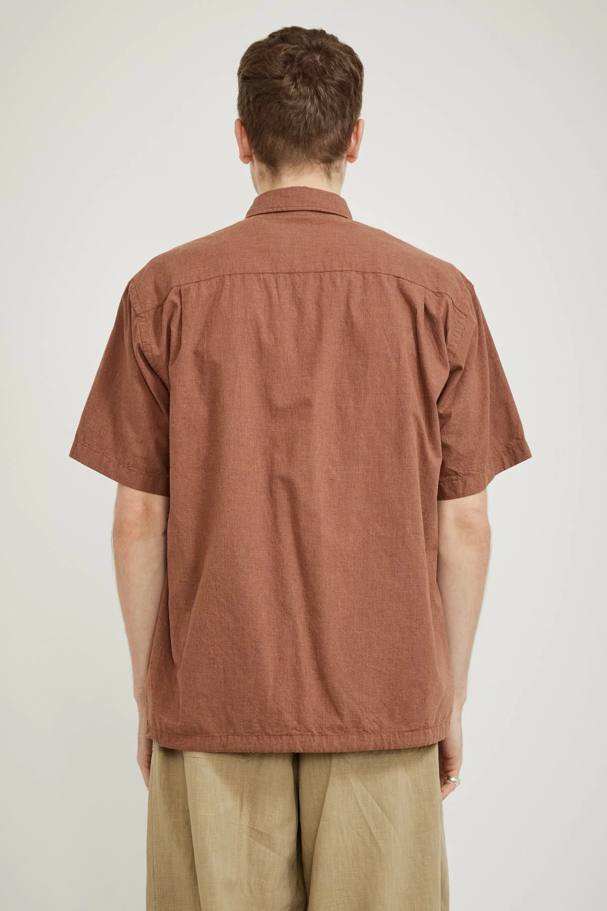 Checked String Half Shirt Orange - Image 4