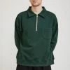 Collar Half Zip Sweatshirt Dark Green
