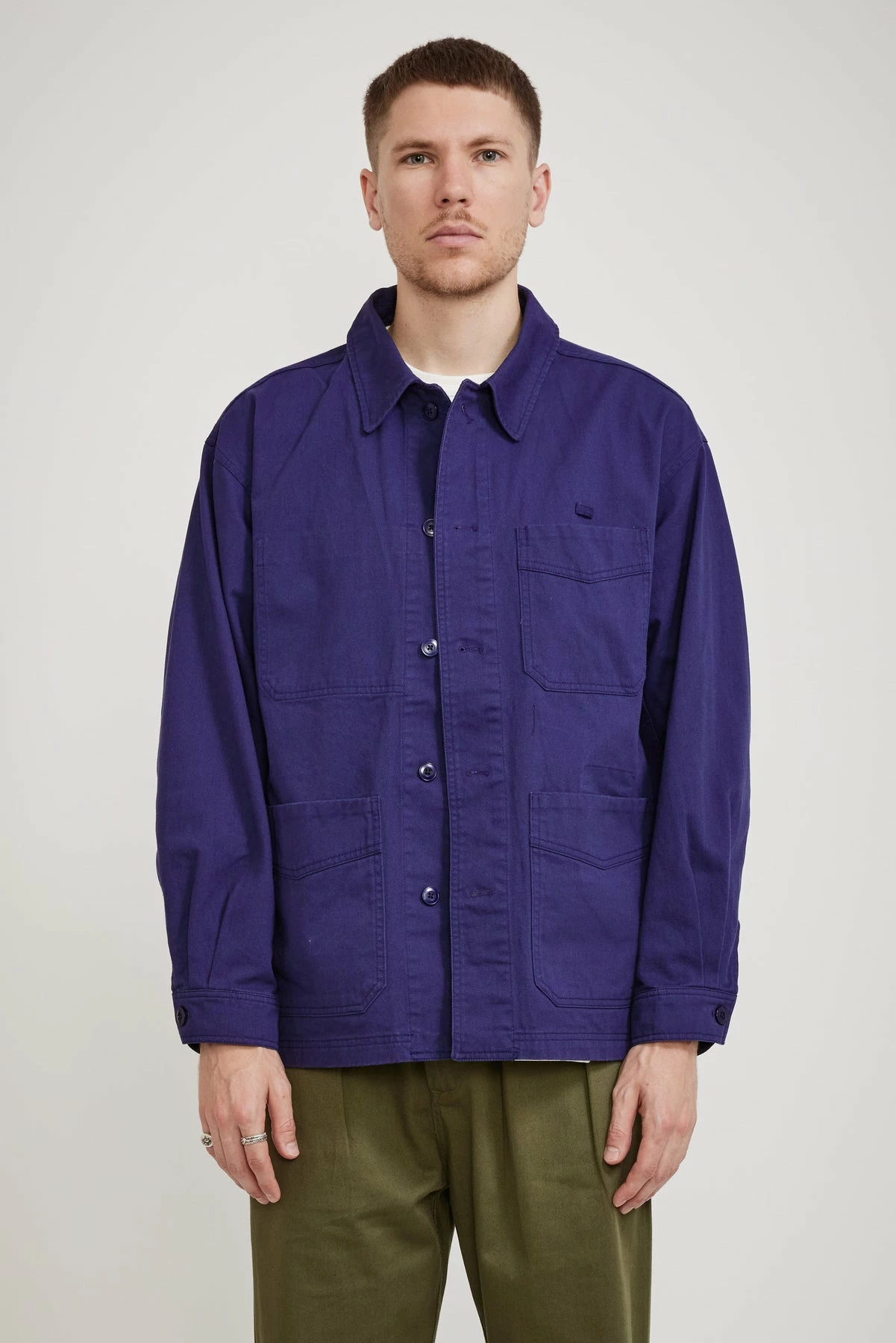 French Work Jacket Deep Blue - Image 6