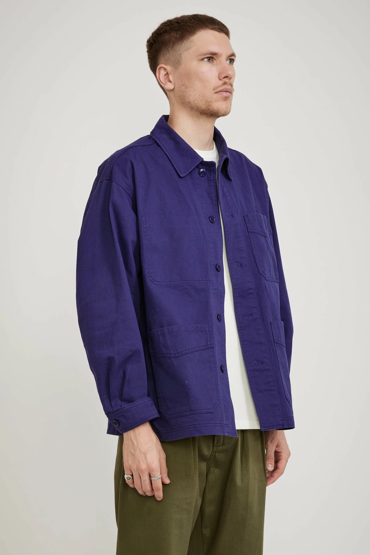 French Work Jacket Deep Blue - Image 3