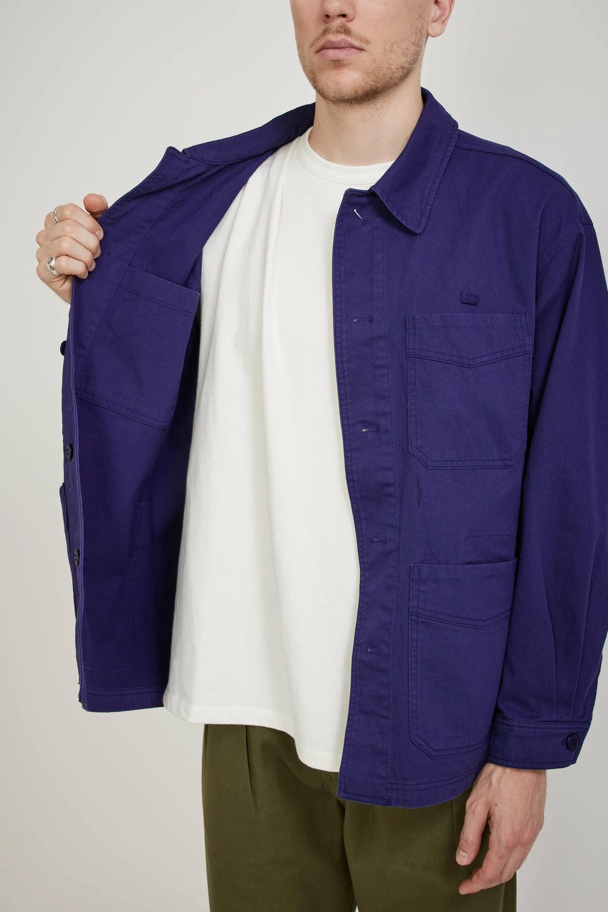 French Work Jacket Deep Blue - Image 5