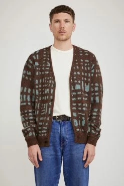 Alpaca Brushstroke Cardigan Mint