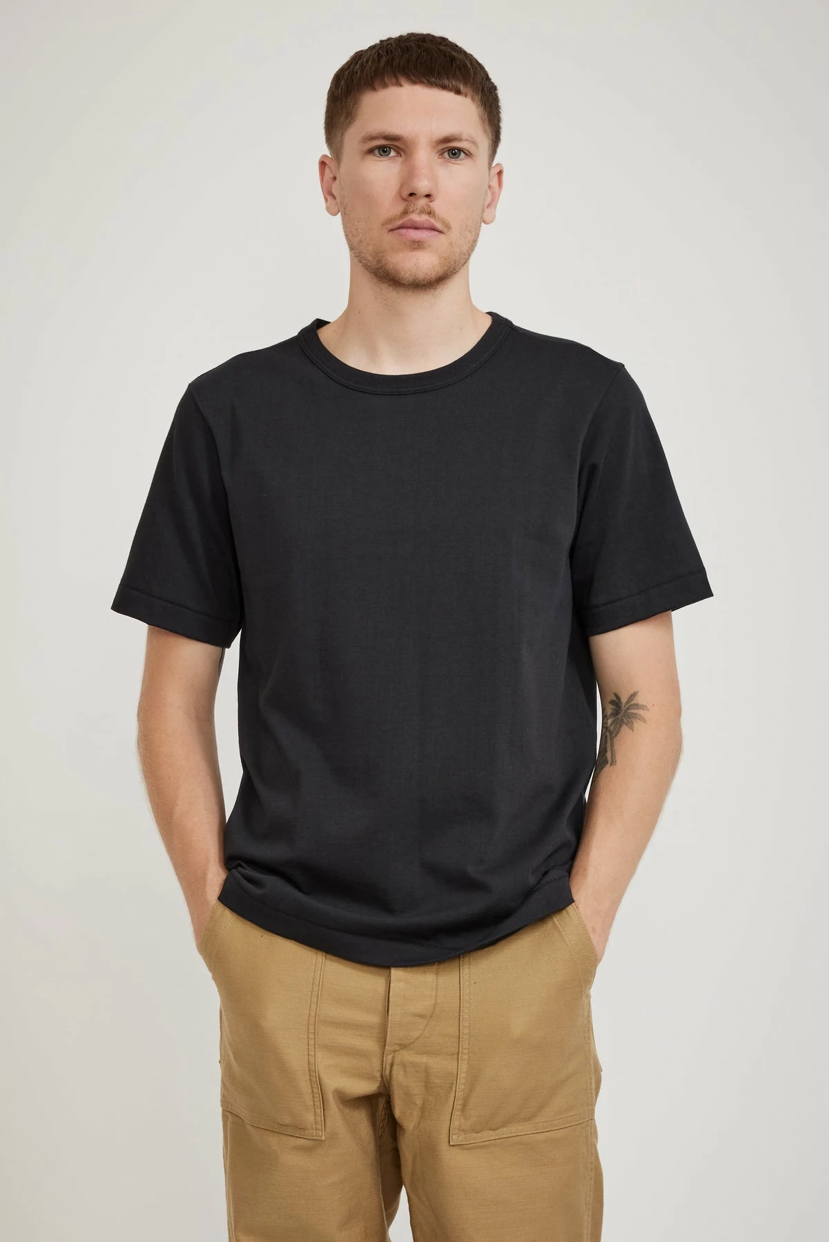 214 Loopwheeled Relaxed Tee Charcoal
