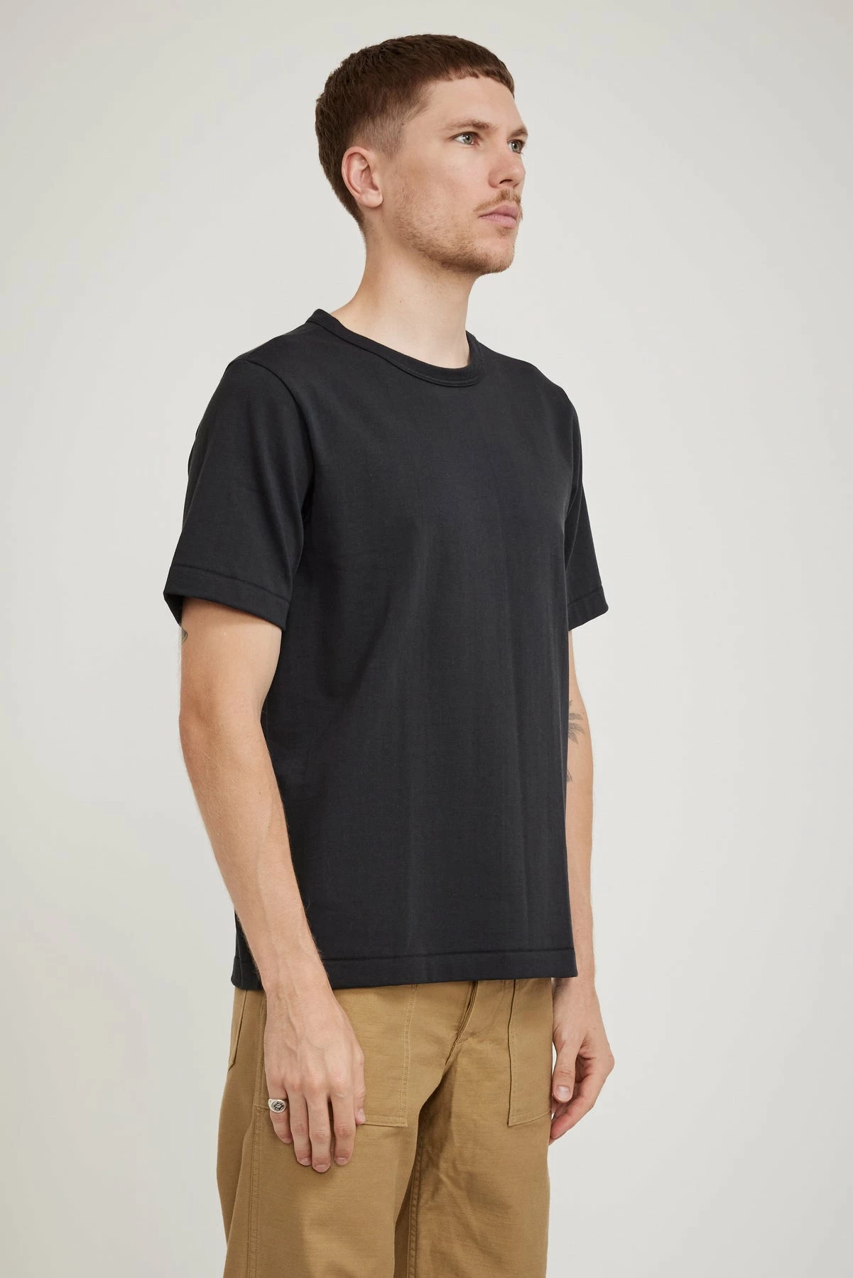 214 Loopwheeled Relaxed Tee Charcoal - Image 3