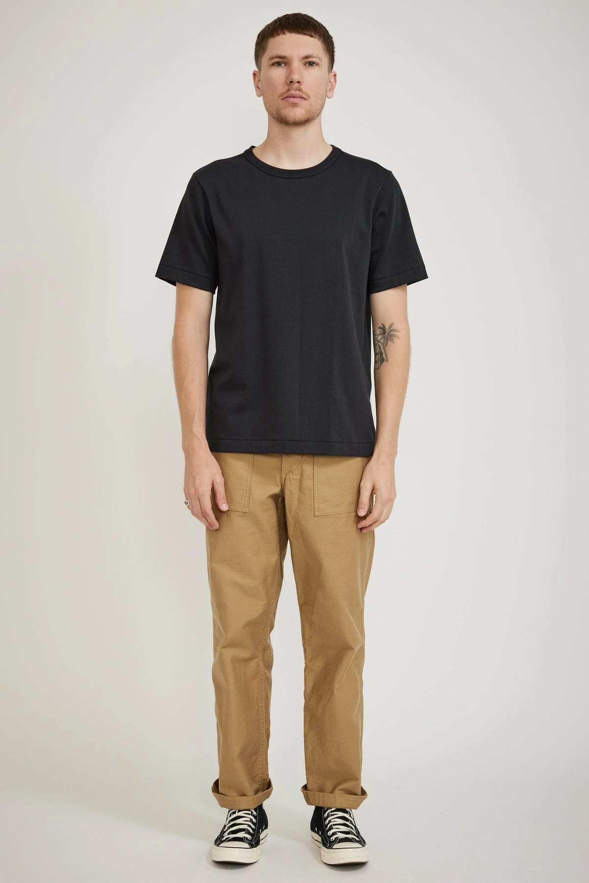 214 Loopwheeled Relaxed Tee Charcoal - Image 2
